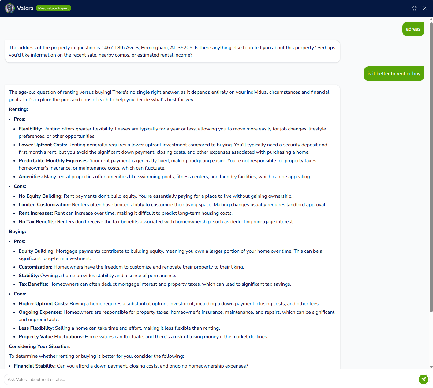 Valora AI Advisor
